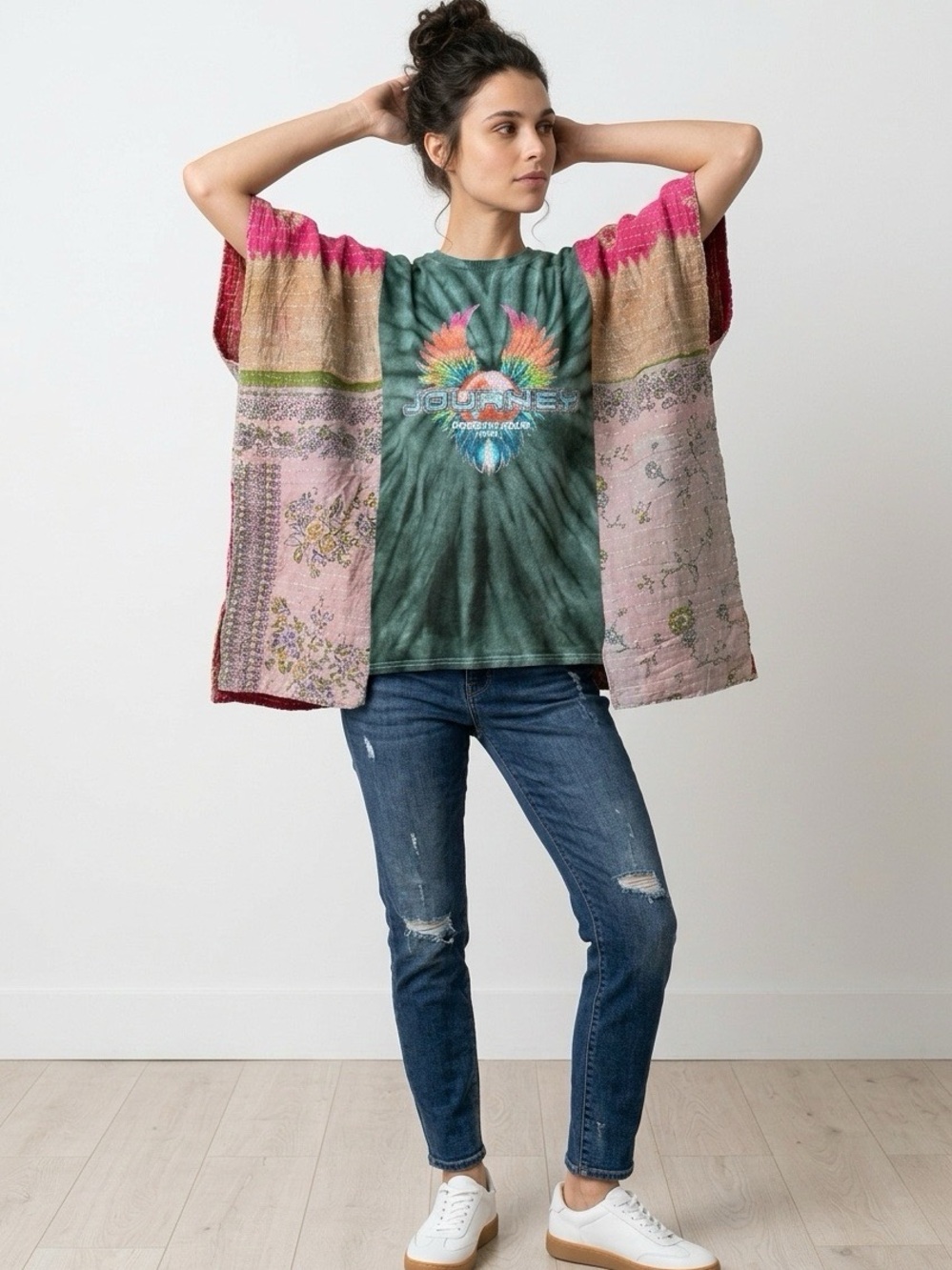 Handcrafted Upcycled Journey Kantha Tunic NWT One Size
